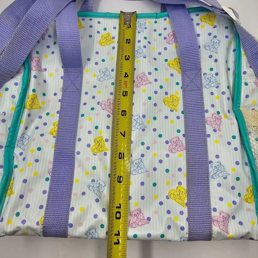 Vintage Vinyl Ross Pediatrics Similac Diaper Bag Teddy Bears Pastel 90s Straps